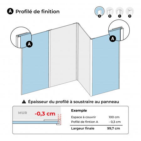 Profilé de fermeture mat 240cm